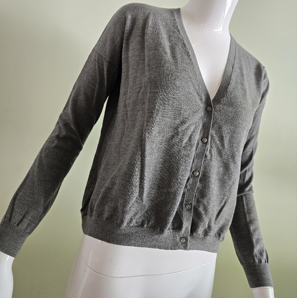 Theory Gray Women's Cardigan Sweater - Picture 2 of 9